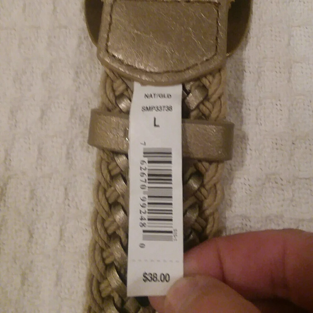 Unknown Brand Name Gold Braided Belt New With Tags